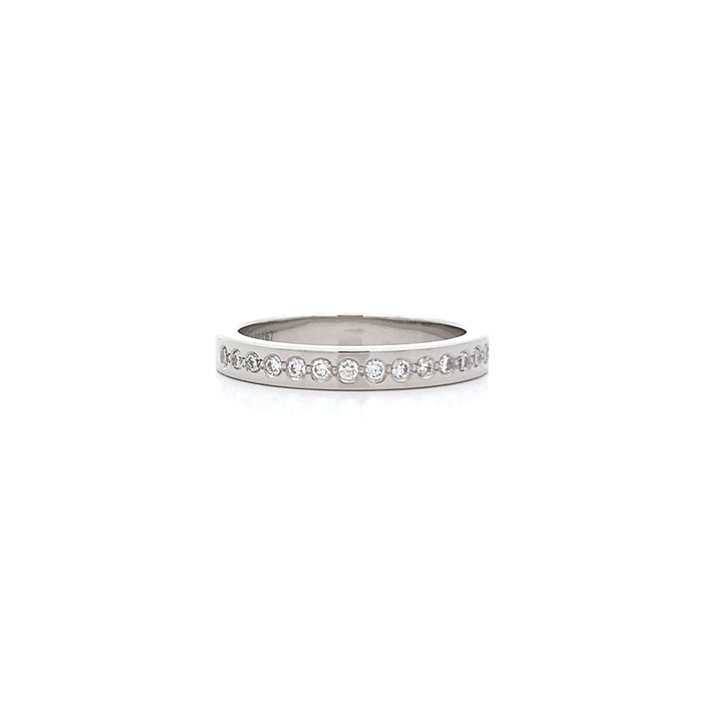 Single Bead Set Diamond Ring in Platinum | 0.21ctw