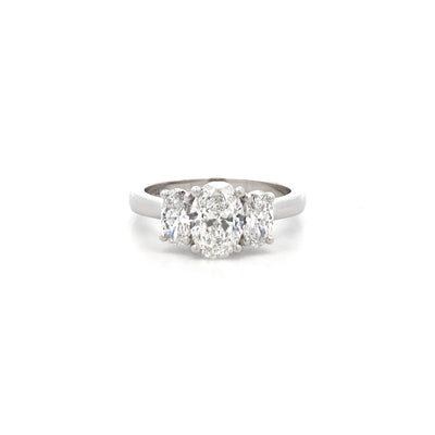 Harmony: Oval Cut Diamond Three Stone Ring in Platinum | 1.67ctw