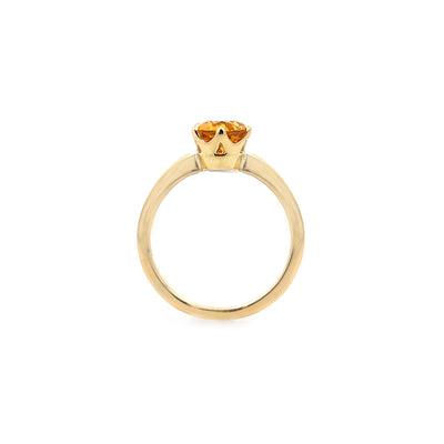 Oval Cut Citrine Solitaire Ring in Yellow Gold | 1.72