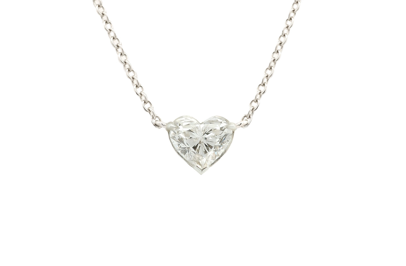 Heart Cut Diamond Pendant in Platinum | 0.90ct D IF
