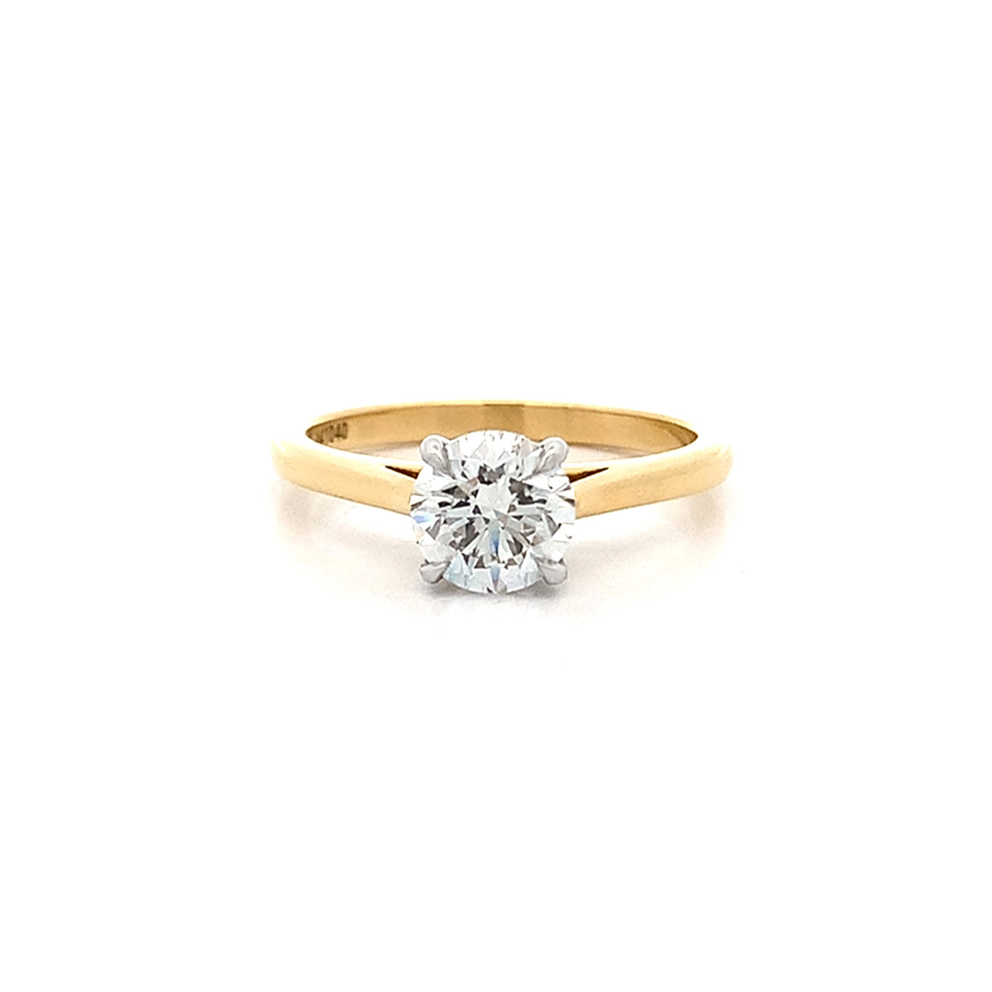 Alice: Brilliant Cut Diamond Solitaire Ring in Yellow Gold | 1.01ct G SI1