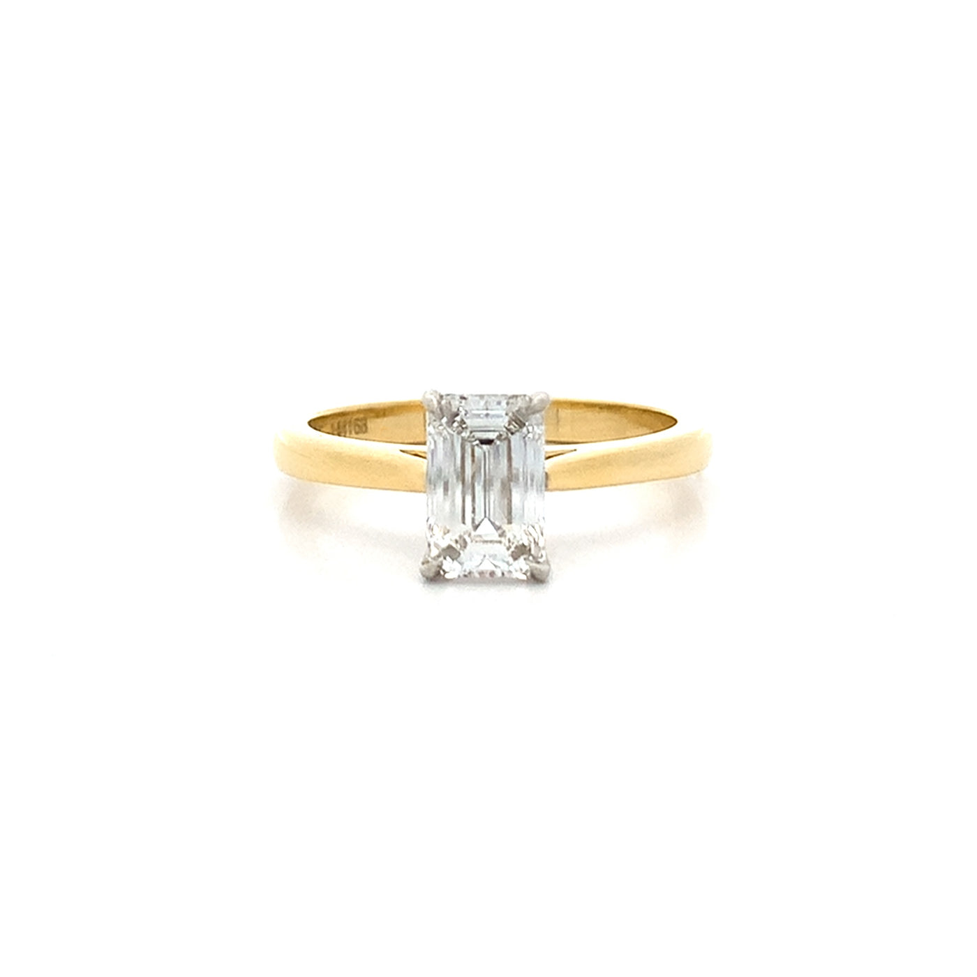 Alice: Emerald Cut Diamond Solitaire Ring in Yellow Gold | 1.0ct H VS1
