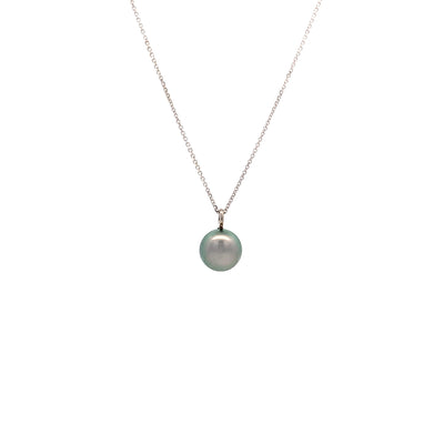 Tahitian Black Pearl Pendant in White Gold