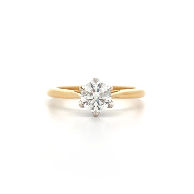 Jolie: Brilliant Cut Diamond Solitaire Ring in Yellow Gold | 0.70ct H SI2