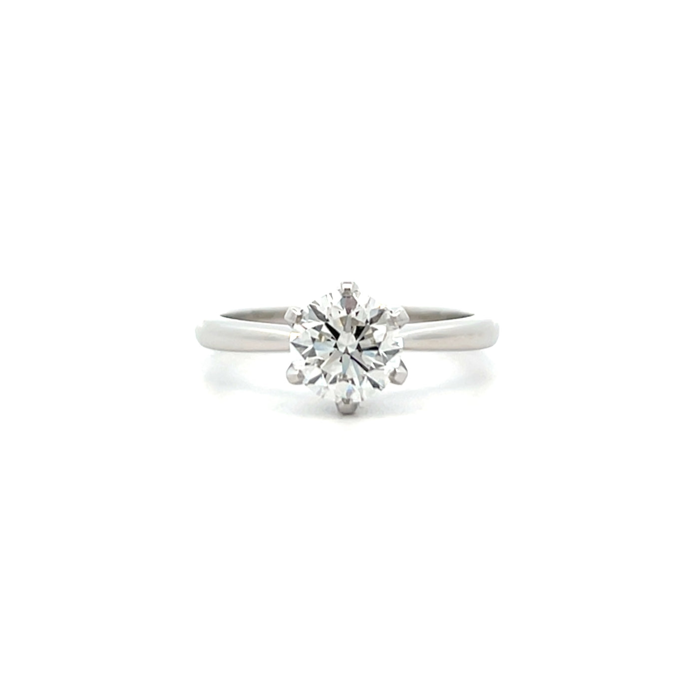 1.30ct Brilliant Cut Diamond Six Claw Solitaire Ring crafted in platinum