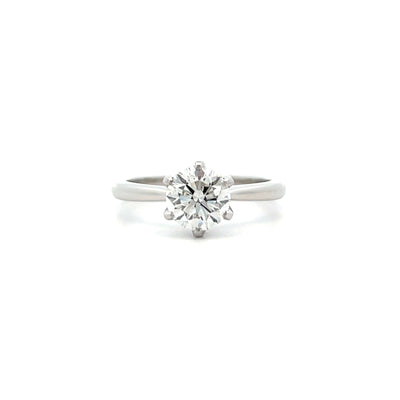 1.30ct Brilliant Cut Diamond Six Claw Solitaire Ring crafted in platinum