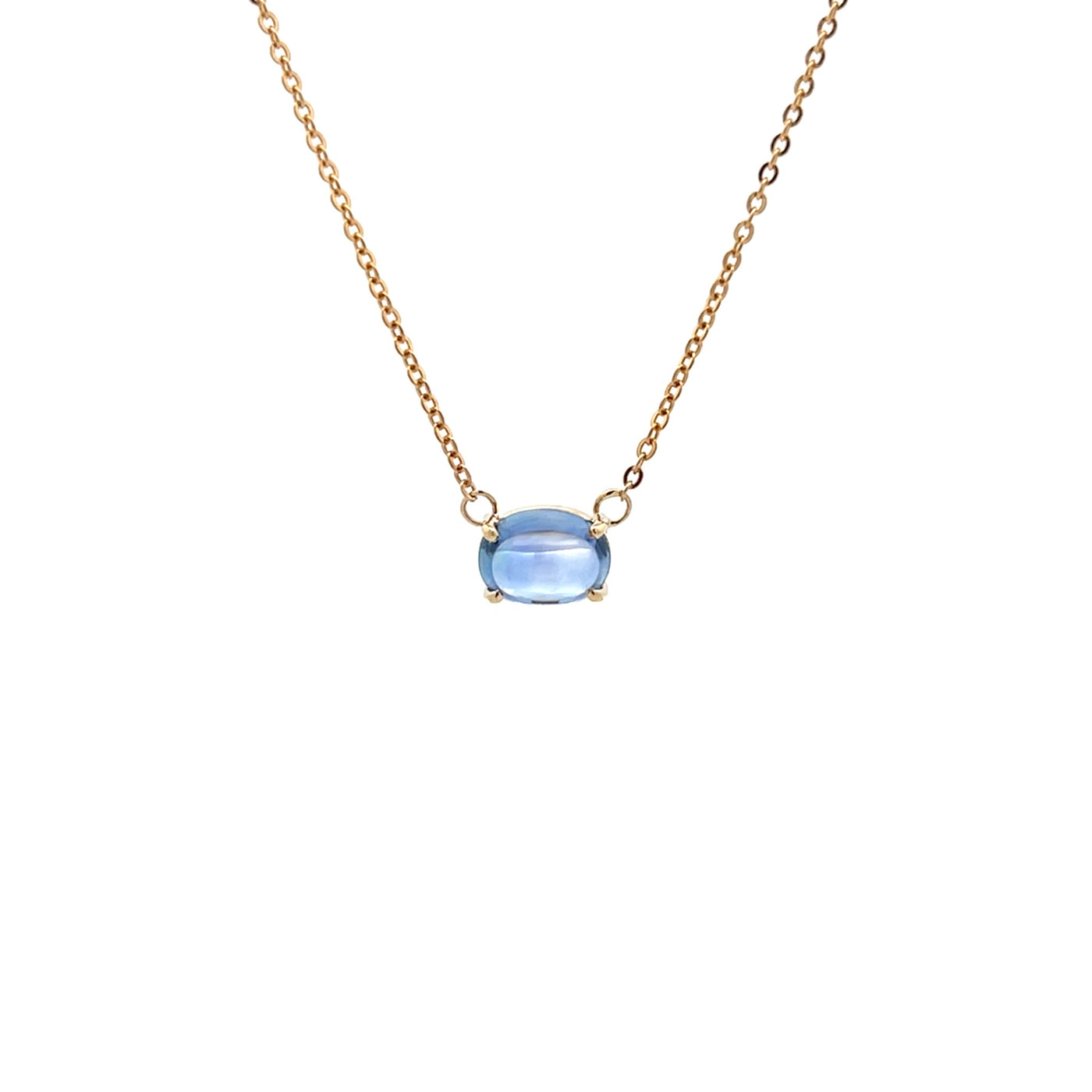 Blue Sapphire Claw Set Necklace in Yellow Gold | 1.88ct