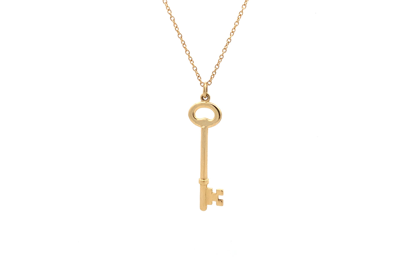 18ct Yellow Gold Oval Key Pendant with Yellow Gold Chain