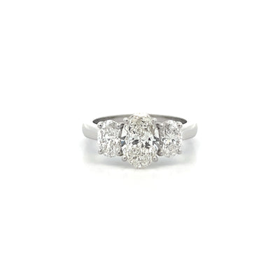 Harmony: Oval Cut Diamond Three Stone Ring in Platinum | 1.52ctw