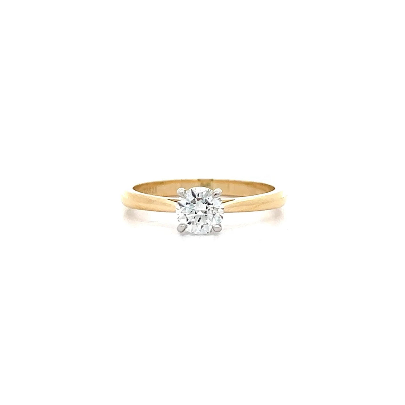 Alice: Brilliant Cut Diamond Solitaire Ring in Yellow Gold | 0.58ct H SI2