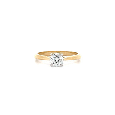 Alice: Brilliant Cut Diamond Solitaire Ring in Yellow Gold | 0.58ct H SI2