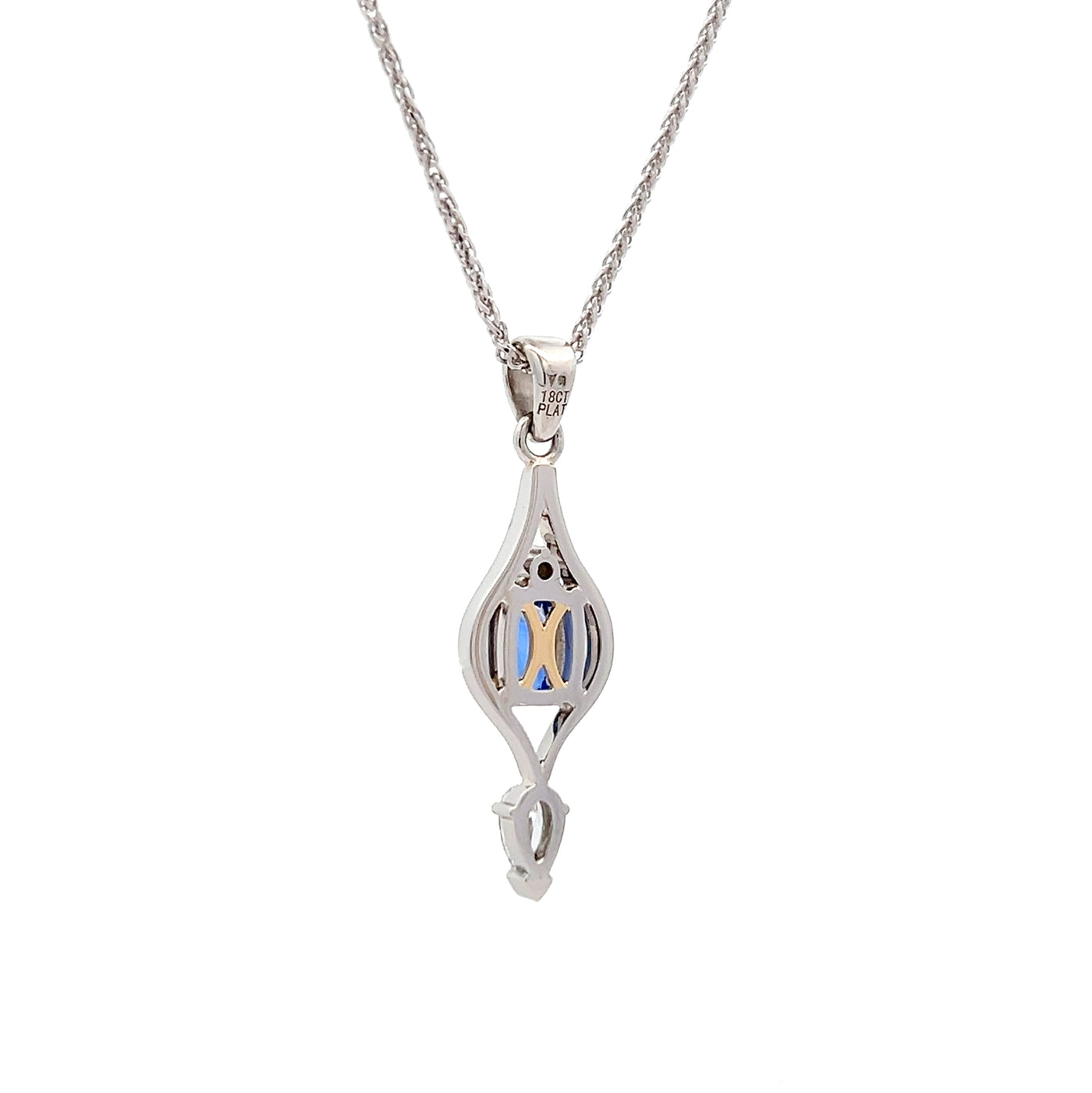 Cushion Cut Sapphire and Diamond Pendant in Platinum | 2.00ctw