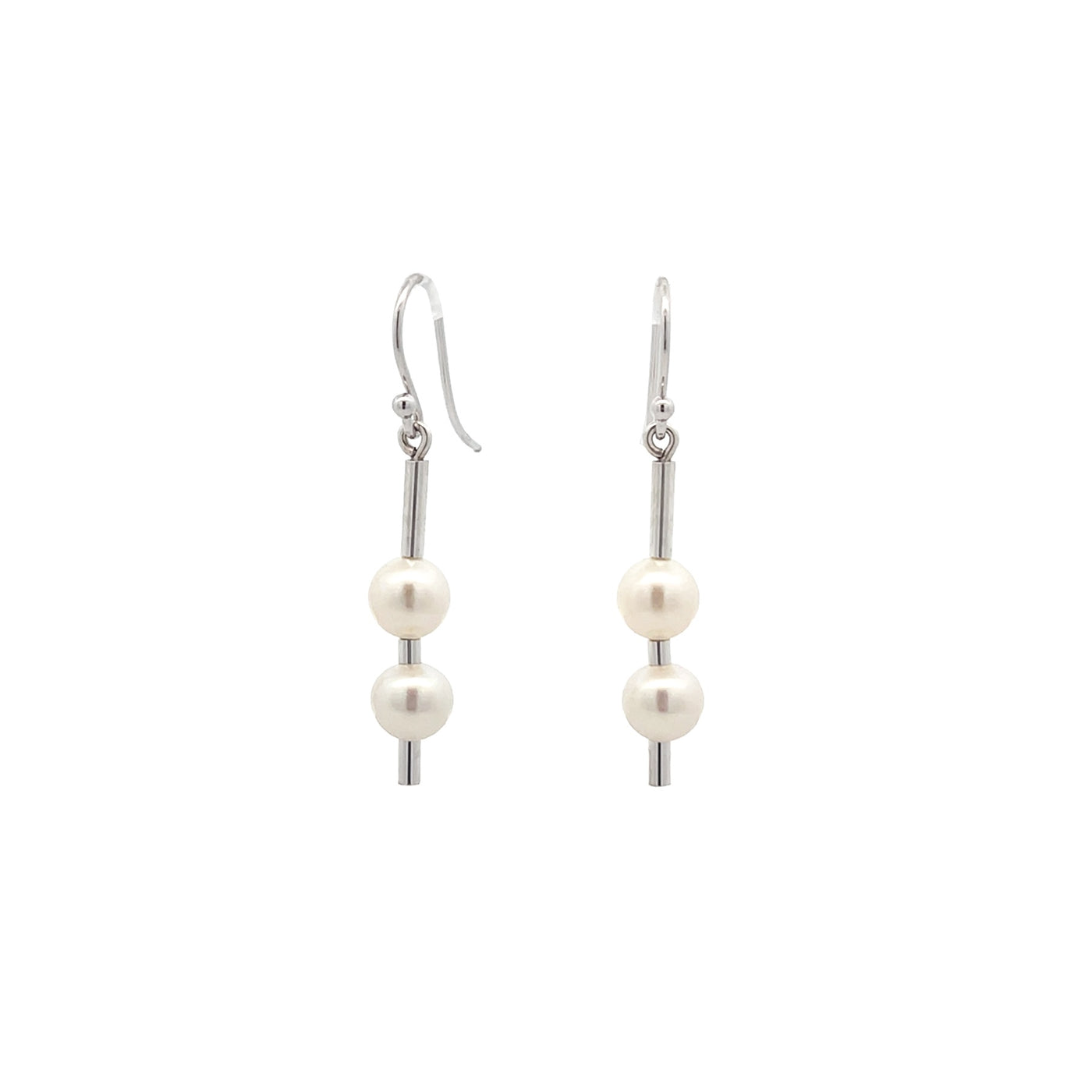 Bravo: Double Pearl Drop Sterling Silver Earrings