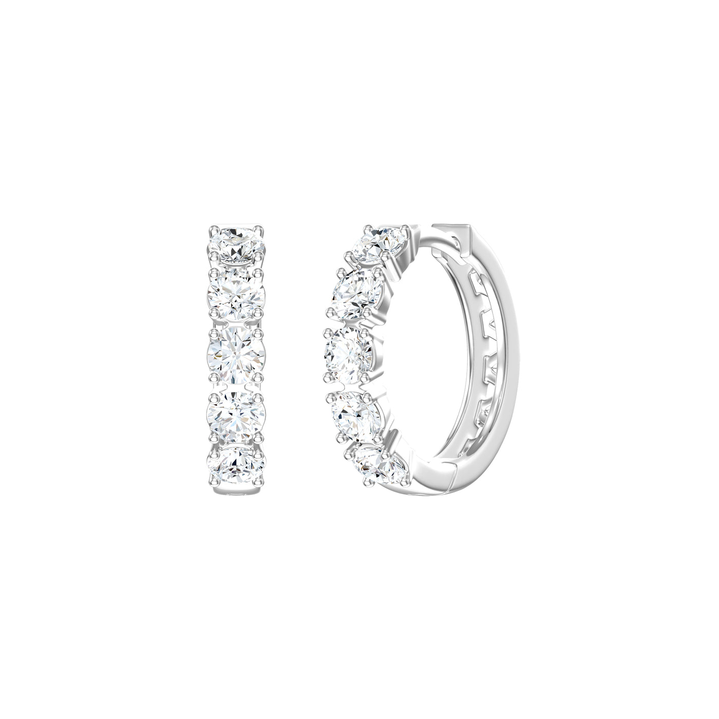 Claw Set Brilliant Cut Diamond Huggie Earrings in Gold | 1.13ctw
