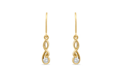 Poipoi: Diamond Drop Earrings in Yellow Gold | 0.38ctw
