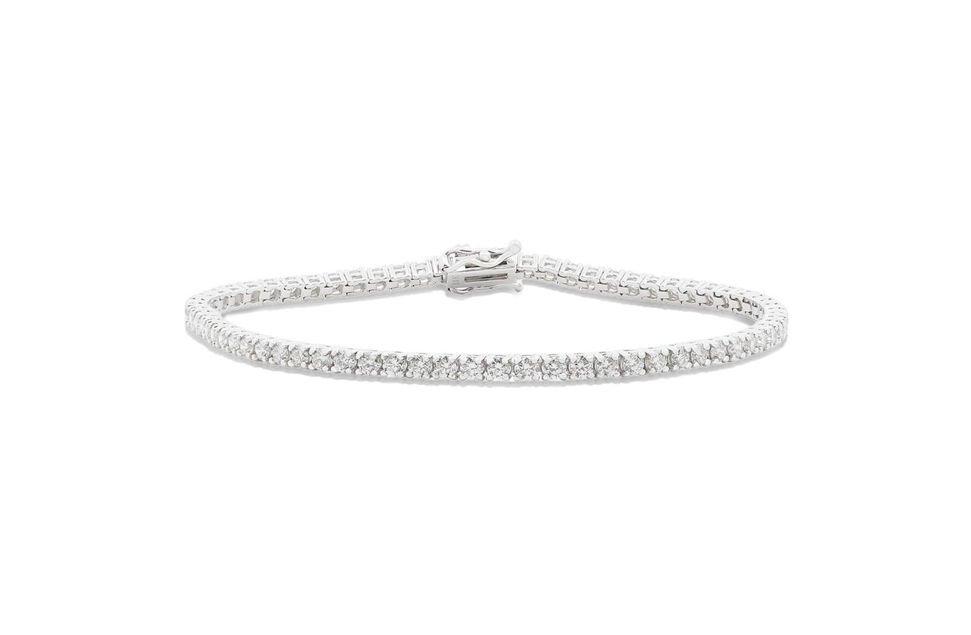 Brilliant Diamond Set Tennis Bracelet in White Gold | 3.00ctw H SI