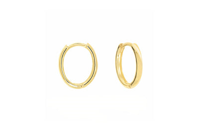 Oval Huggie Earrings in Gold