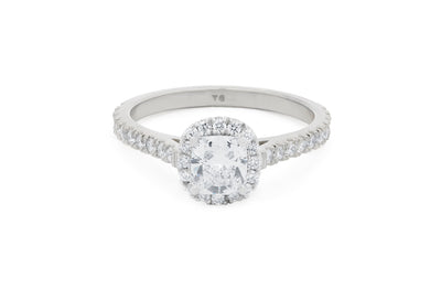 Adorn: Cushion Cut Diamond Halo Ring