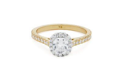 Adorn: Cushion Cut Diamond Halo Ring