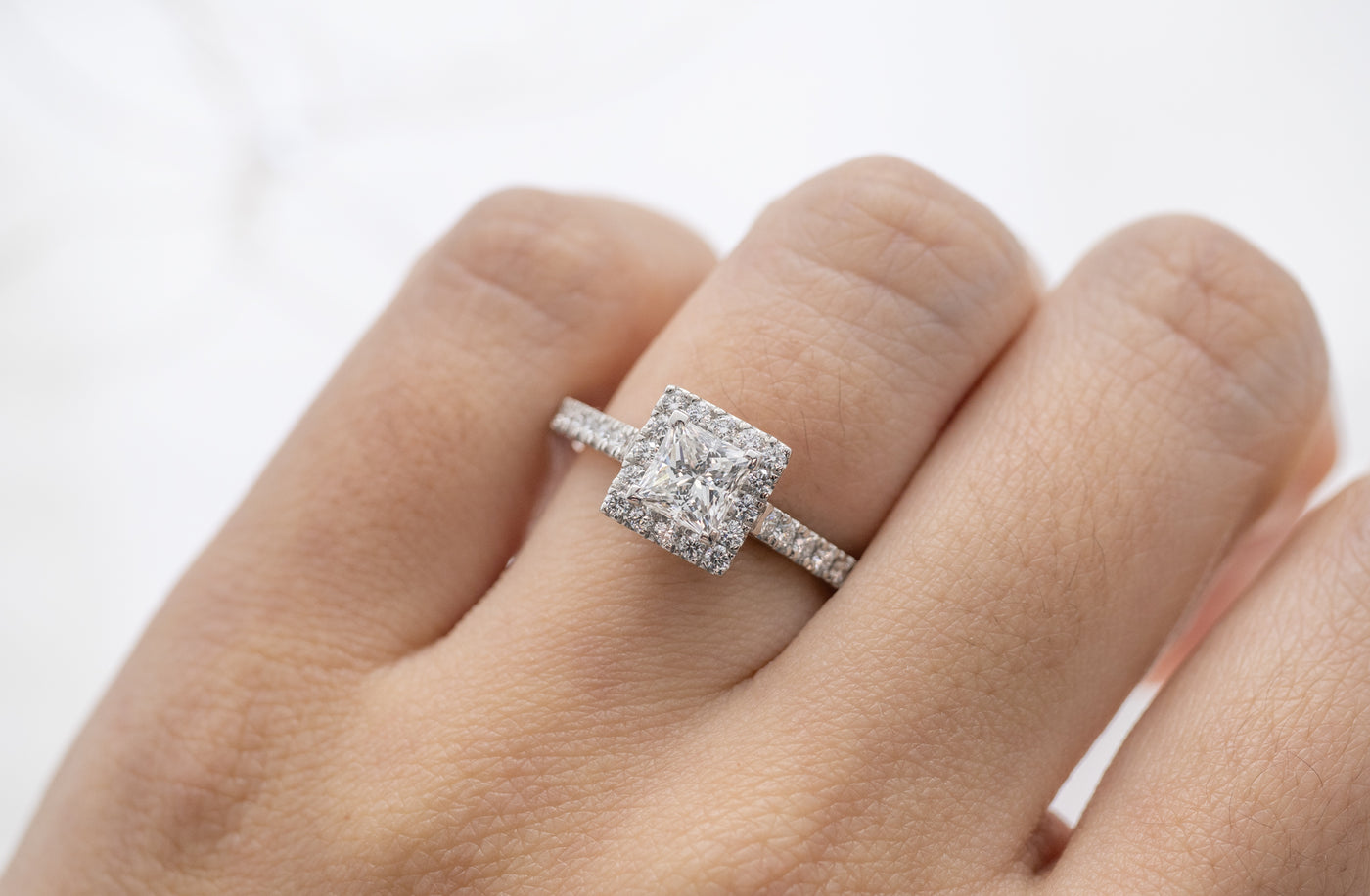 Adorn: Princess Cut Diamond Halo Ring