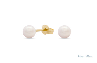 Akoya Pearl Stud Earrings in Yellow Gold