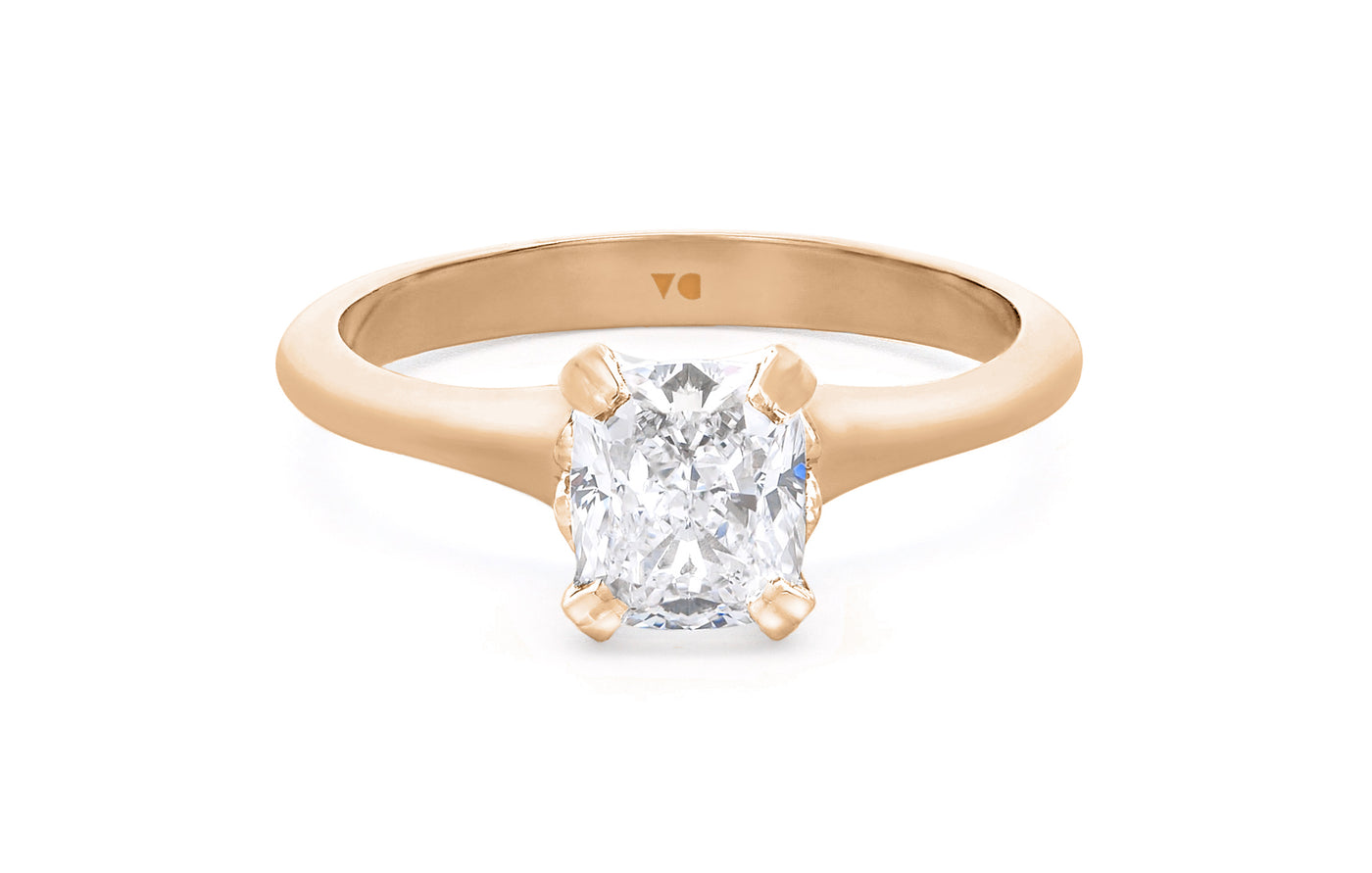 Arabesque: Cushion Cut Diamond Solitaire Ring