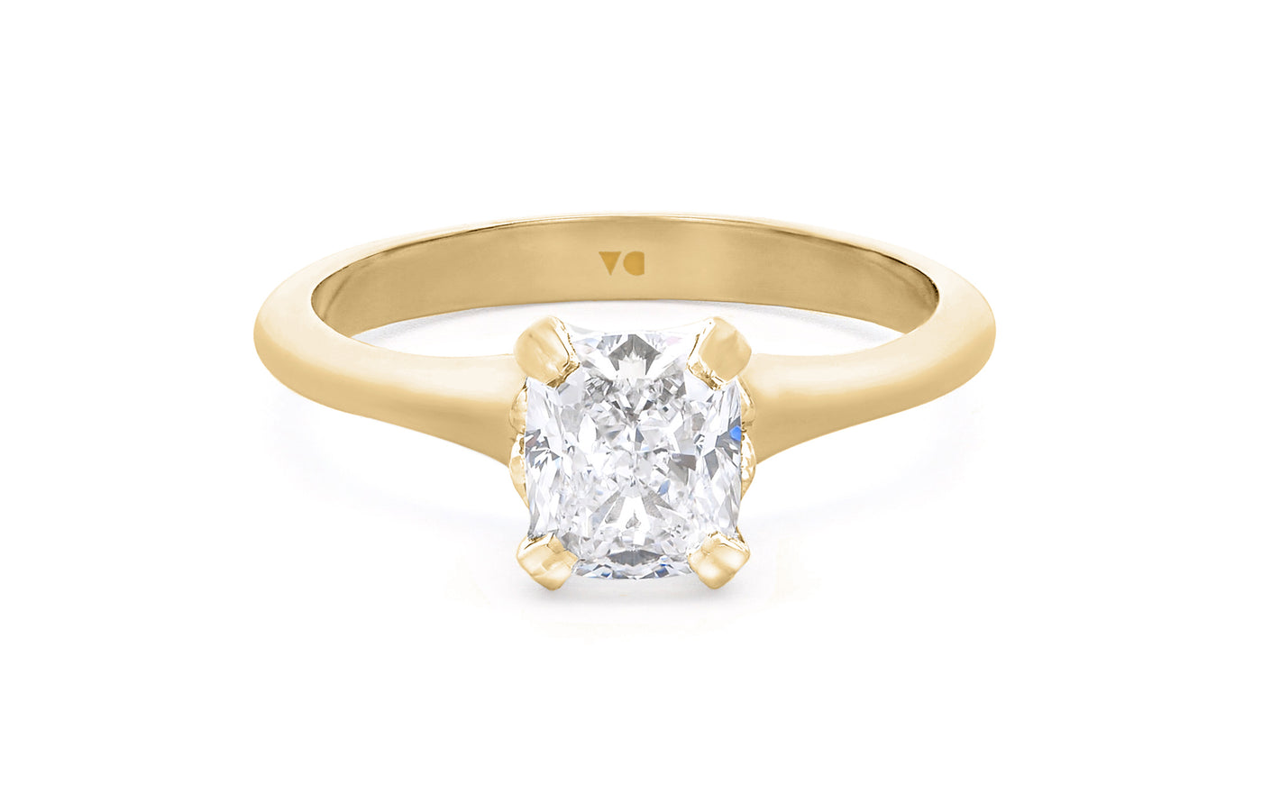 Arabesque: Cushion Cut Diamond Solitaire Ring