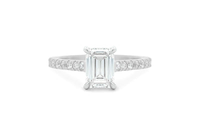 Belle: Emerald Cut Diamond Solitaire Ring