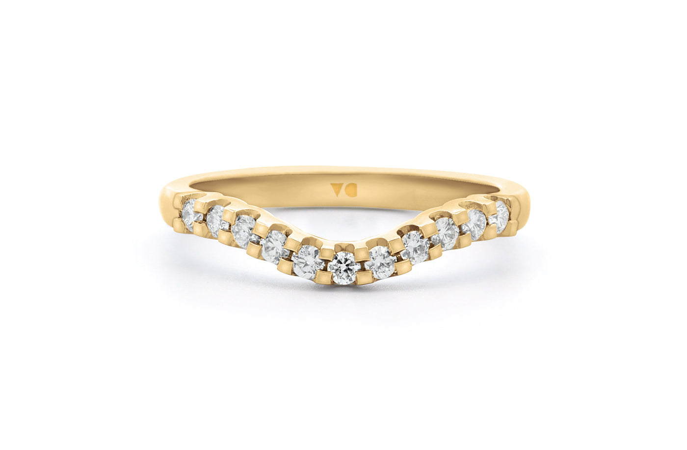 Brilliant Diamond Set Curve Shape Ring