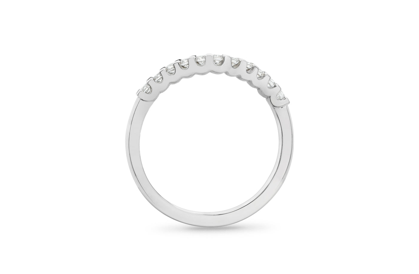 Brilliant Diamond Set Curve Shape Ring