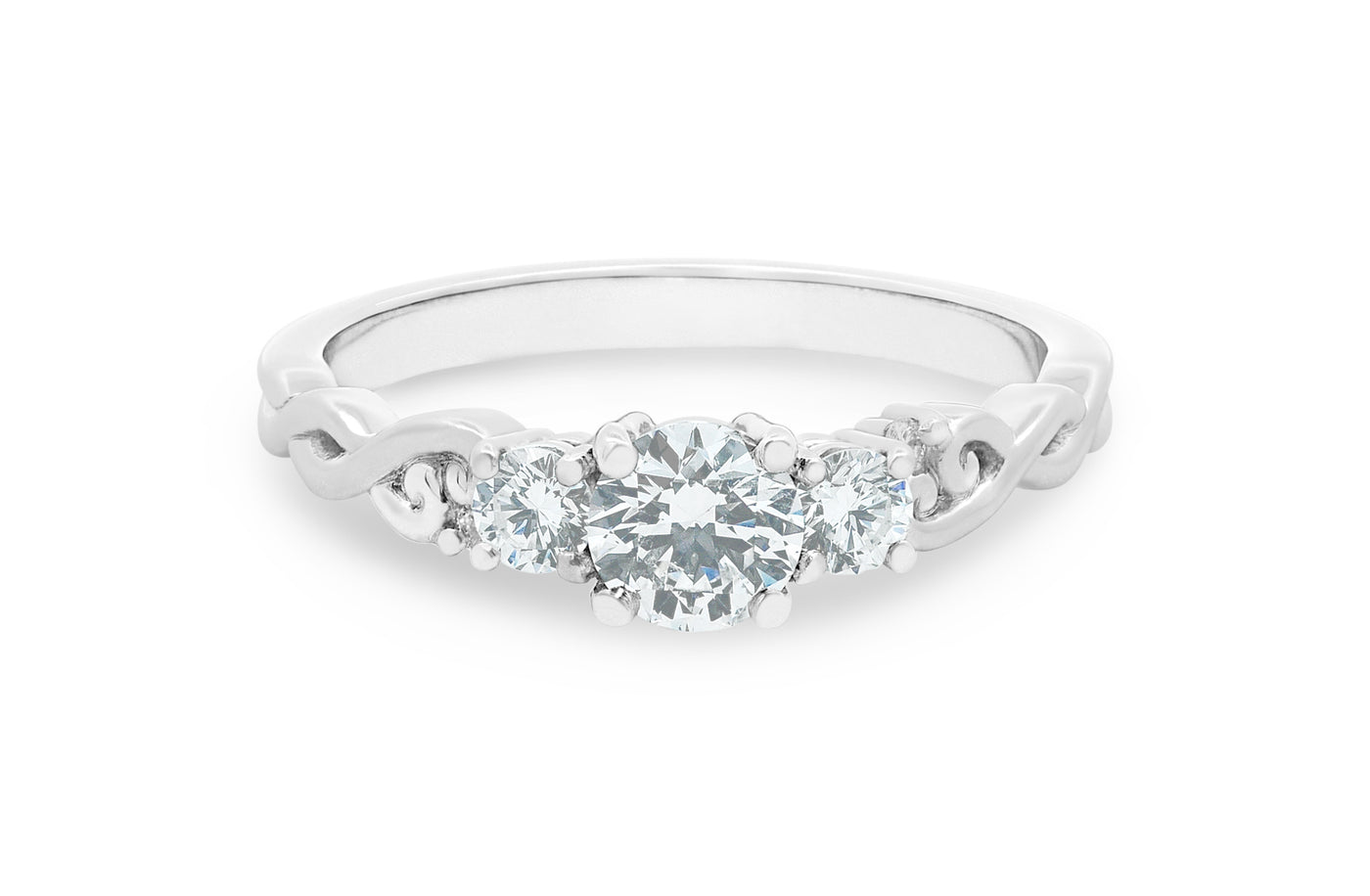 Cara: Brilliant Cut Diamond Three Stone Ring