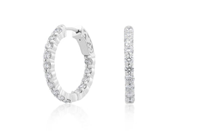 Diamond Set Hoop Earrings in Gold | 1.90ctw