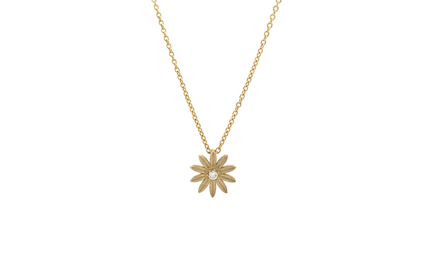 Daisy Diamond Pendant in Yellow Gold | 0.03ct