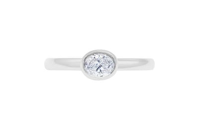 Dawn: Oval Cut Diamond Solitaire Ring