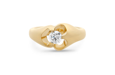 Dune: Brilliant Cut Diamond Ring in Yellow Gold | 0.50ct