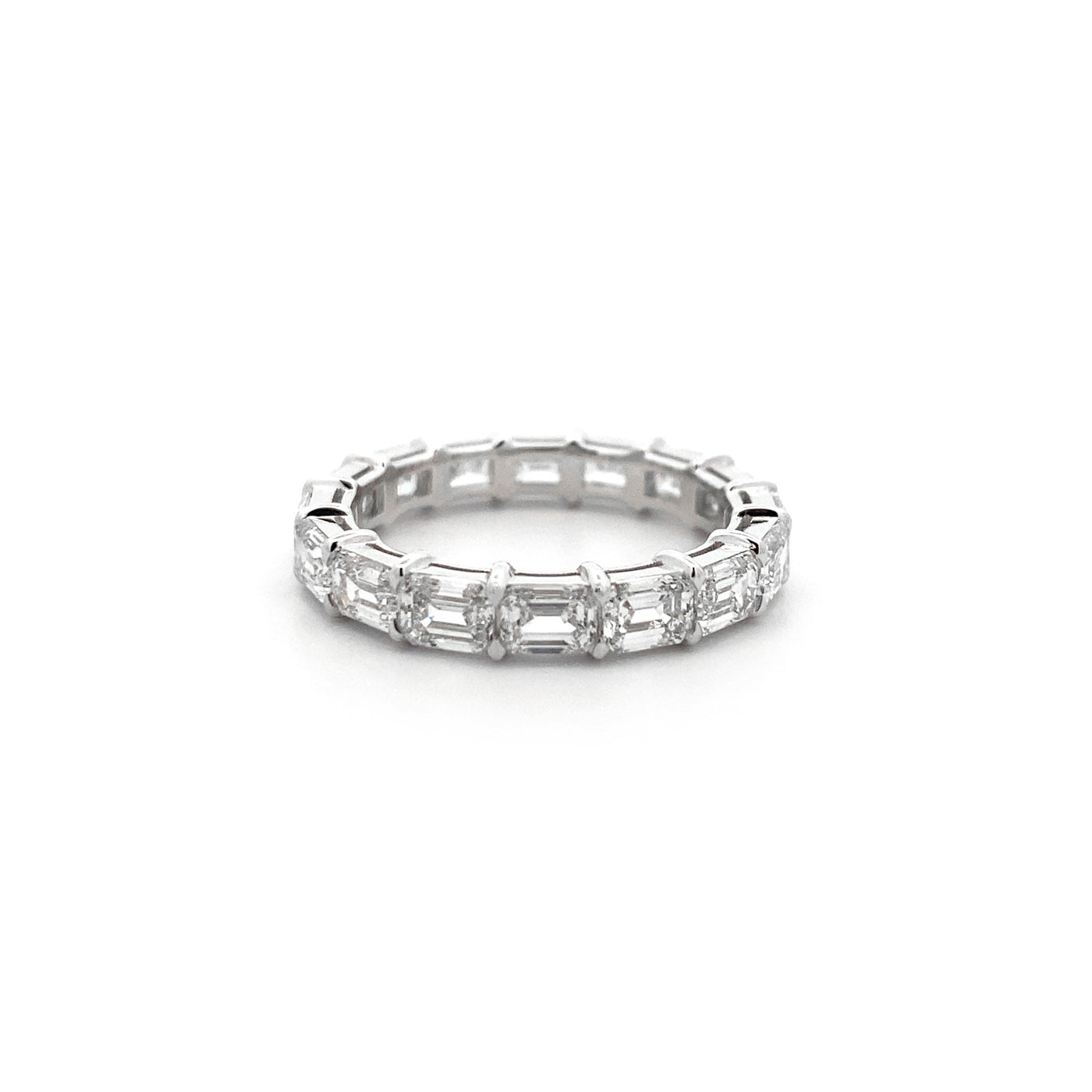 Emerald Cut Diamond Eternity Ring in Platinum | 3.84ctw