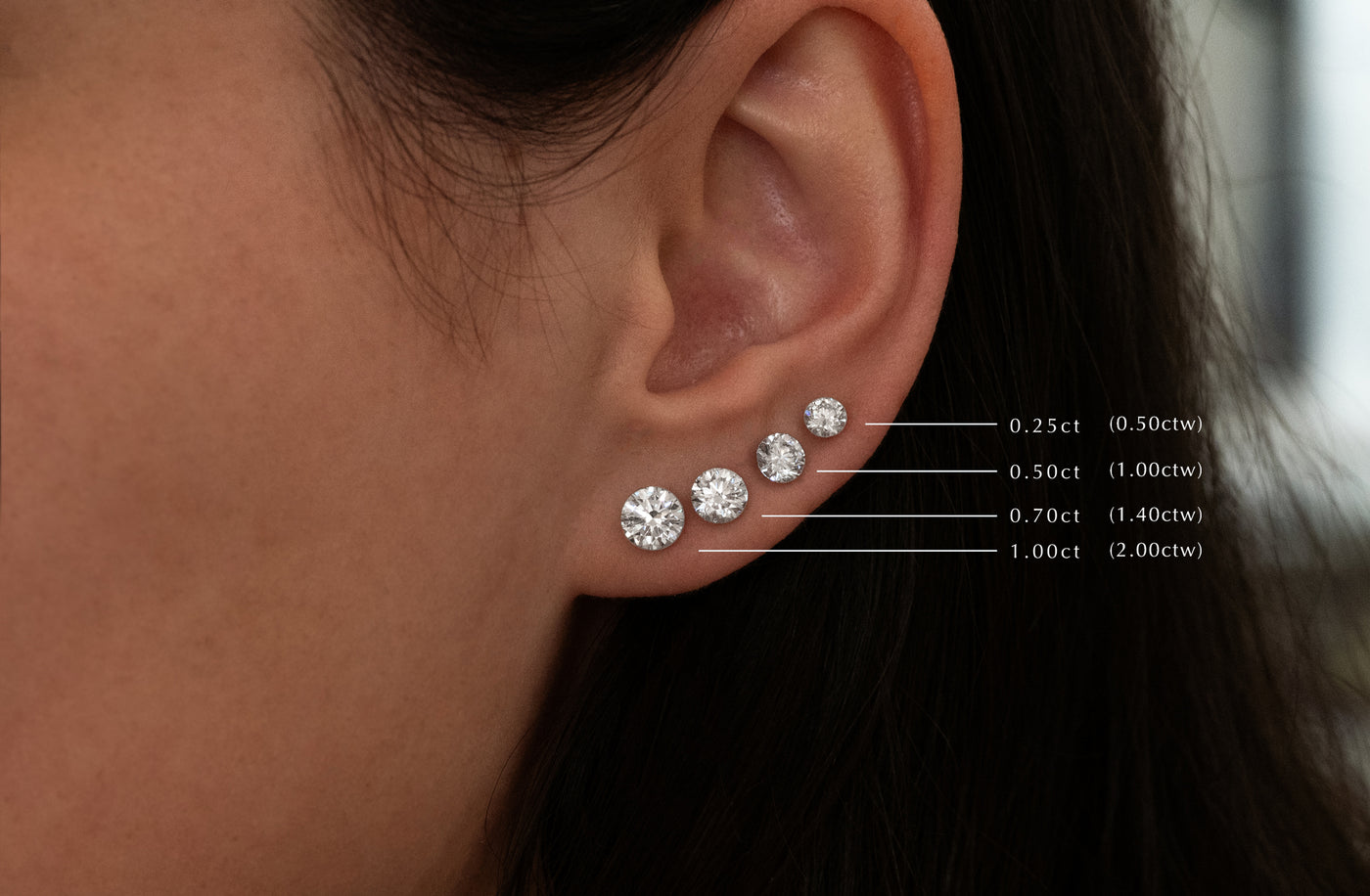The Floeting® Diamond Stud Earrings | 1.05ctw F VVS2