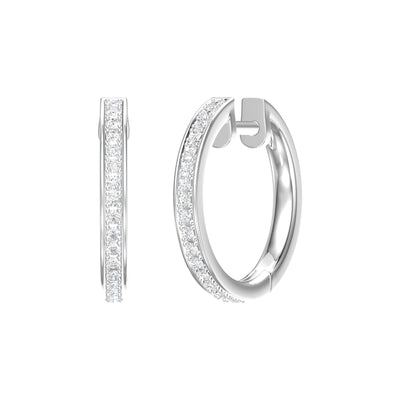 Grain Set Diamond Hoop Earrings in Gold | 0.33ctw
