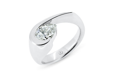 Patai: Pear Cut Diamond Solitaire Ring