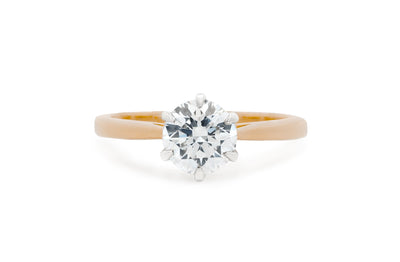 Jolie: Brilliant Cut Diamond Solitaire Ring in Rose Gold