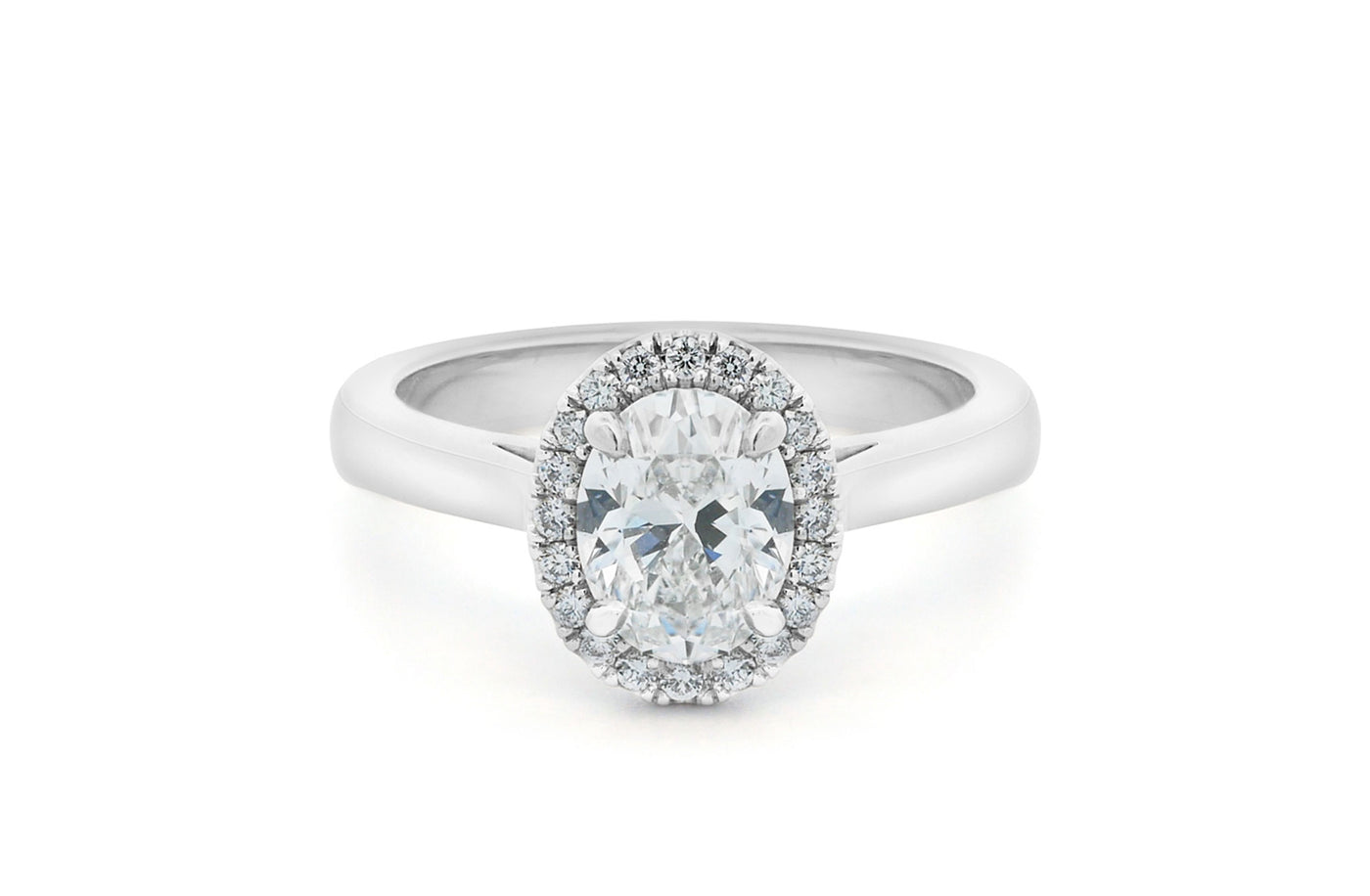 Luminous: Oval Cut Diamond Halo Ring