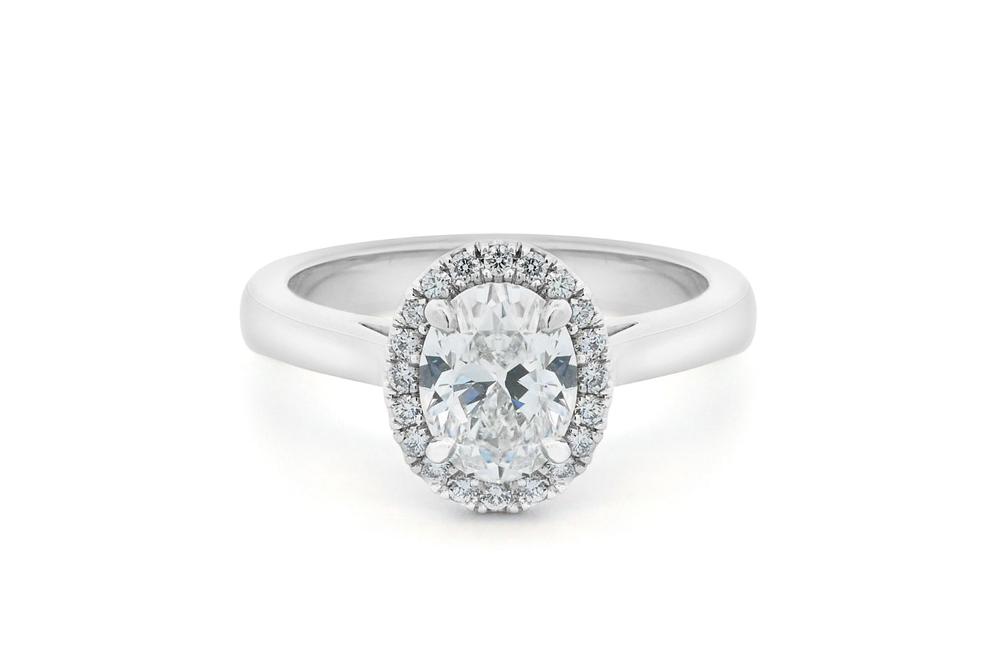 Luminous: Oval Cut Diamond Halo Ring