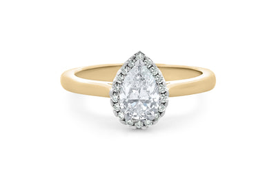 Luminous: Pear Cut Diamond Halo Ring