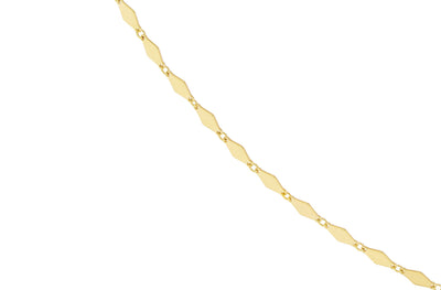 Diamond-Shaped Flat Link Necklace in Yellow Gold