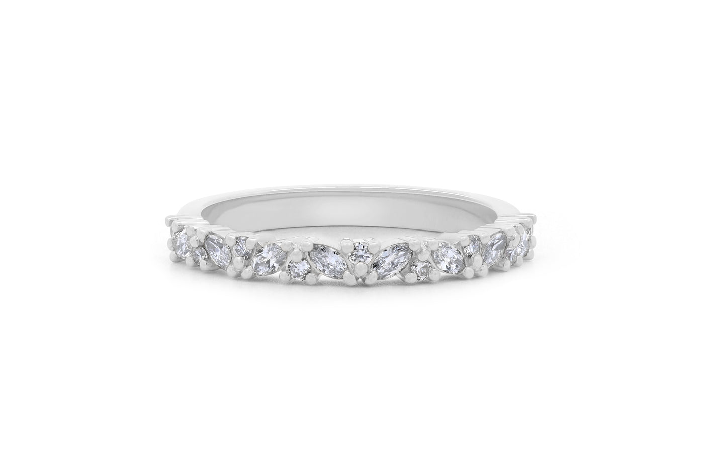 Marquise and Brilliant Cut Diamond Set Ring