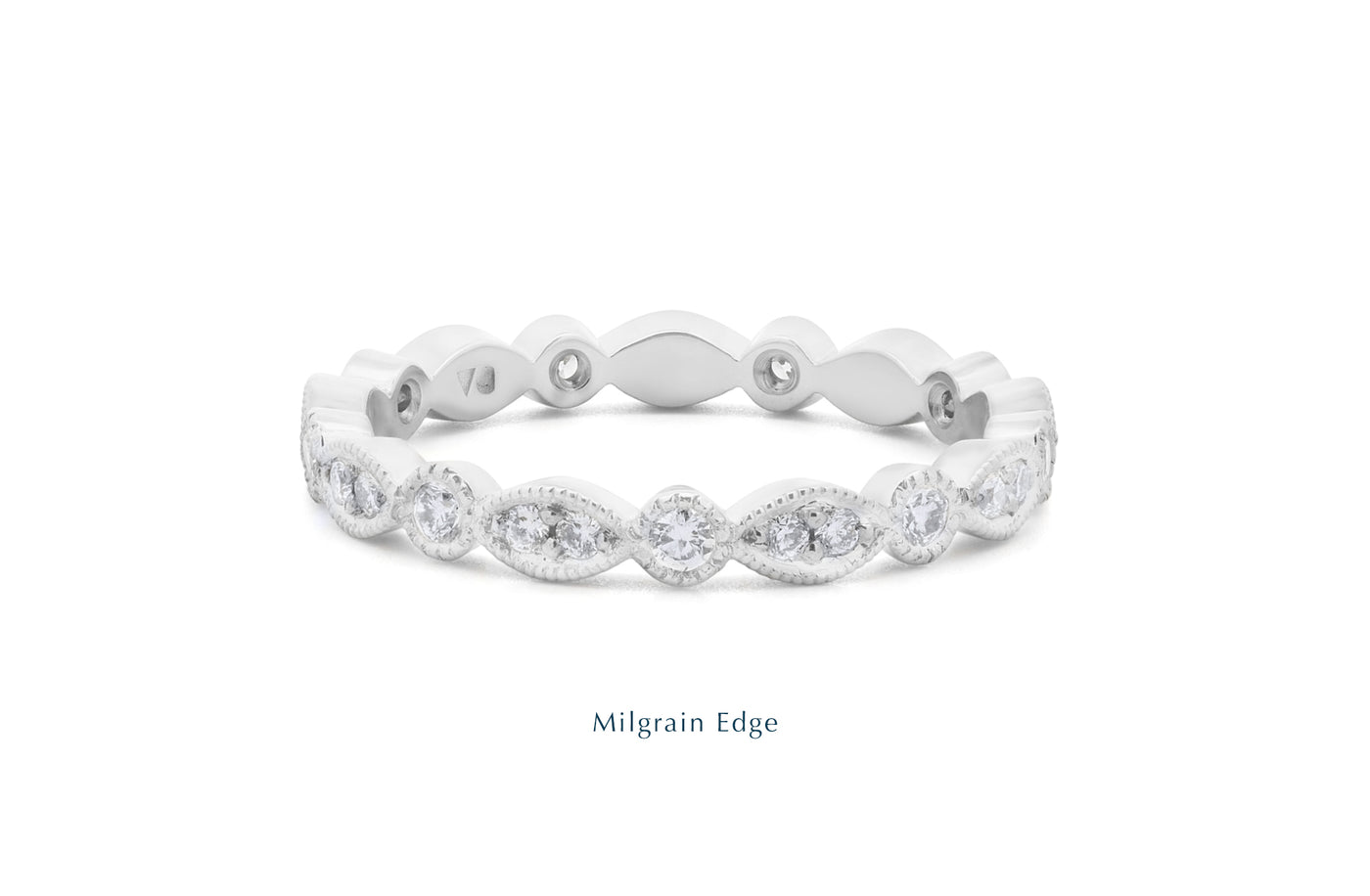 Leaf and Circle Diamond Set Eternity Ring