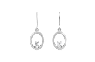 Mobius Twist Oval Cut Diamond Drop Earrings