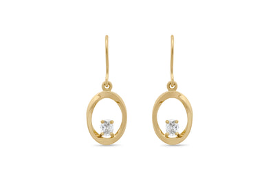 Mobius Twist Oval Cut Diamond Drop Earrings