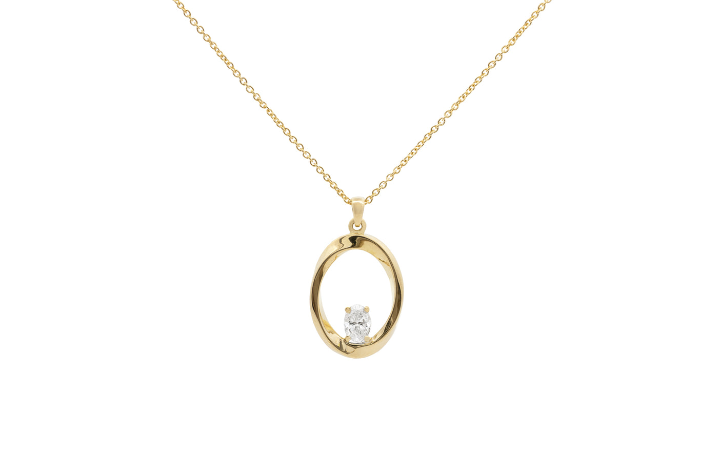 Mobius Twist: Diamond Pendant in Yellow Gold | 0.31ct