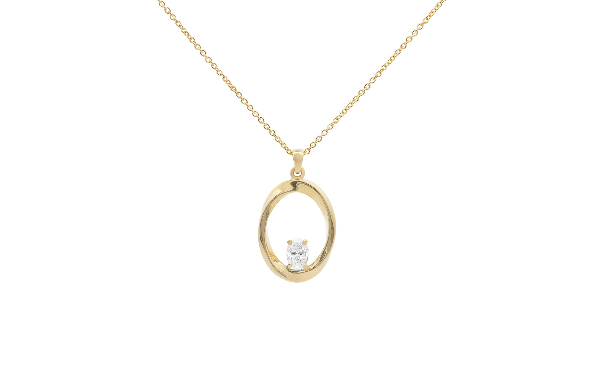 Mobius Twist Oval Cut Diamond Pendant – The Village Goldsmith
